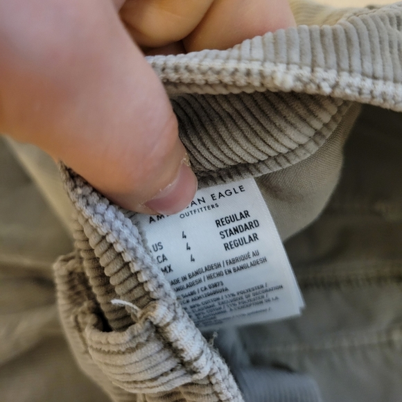 AE Stretch Corduroy '90s Straight Pant in color light gray/green pant Size 4 - Picture 5 of 7
